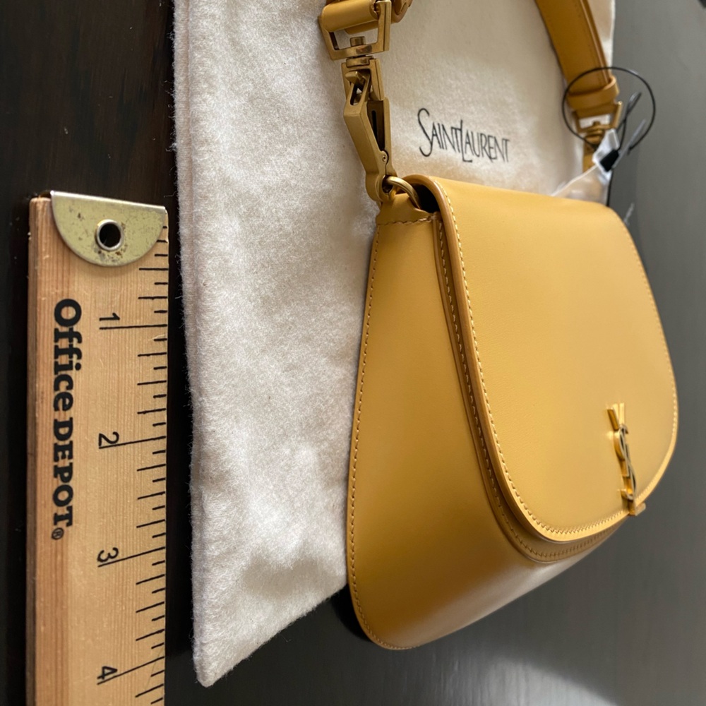 SAINT LAURENT Mustard Yellow Leather Crossbody Bag - Picture 11 of 16
